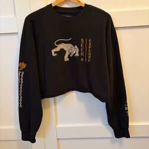 Roark Jamie Thomas Capsule Skate Graphic Sweatshirt Panther Grunge Cropped Crew